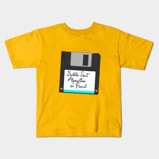 Floppy Disk Bubble Sort Algorithm In Pascal Kids T-Shirt